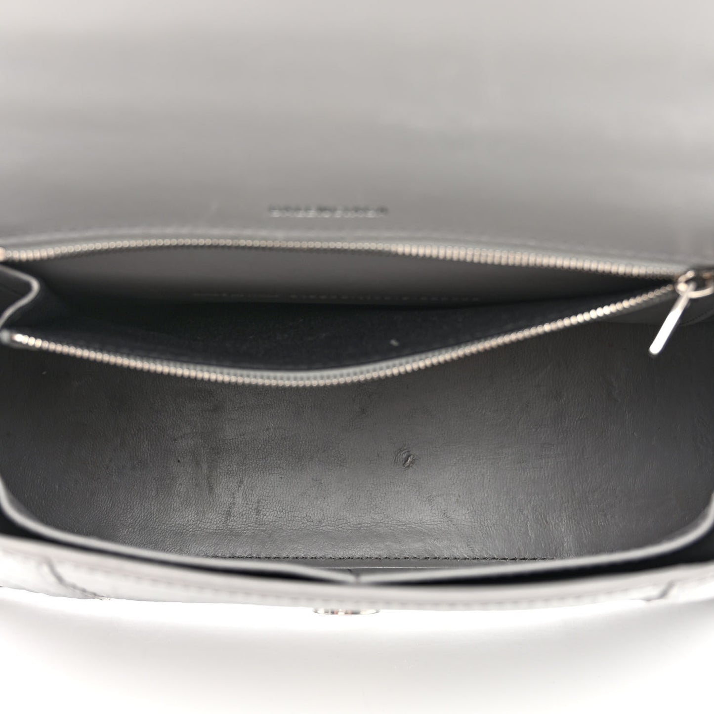 Shiny Calfskin Crocodile Embossed Medium Hourglass Top Handle Bag Balenciaga Grey