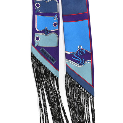 Hermes Silk Camails Fringed Twilly 2 of 5