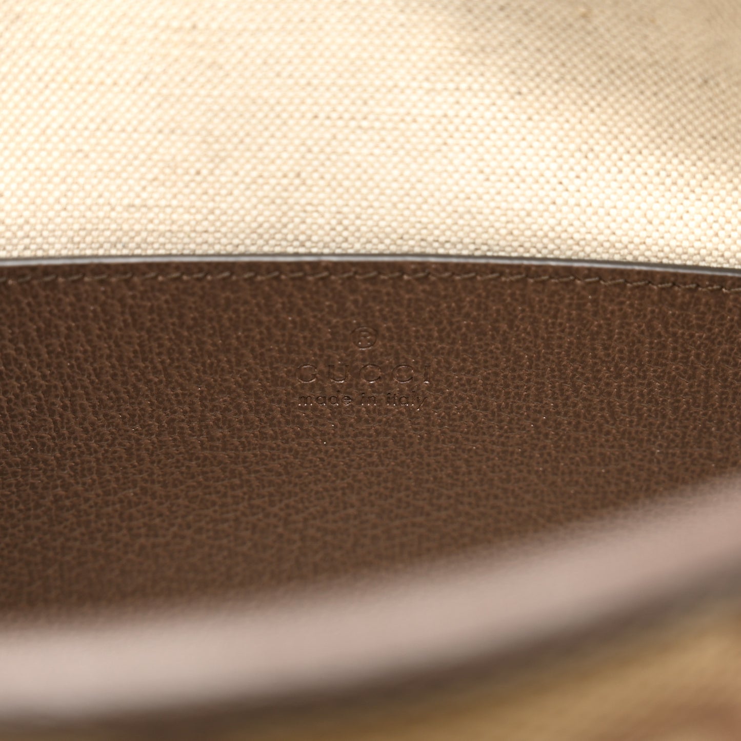 Monogram Jumbo GG Textured Dollar Calfskin Pouch Camel Ebony New Acero