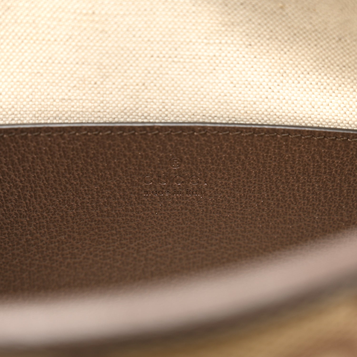 Gucci Monogram Jumbo GG Textured Dollar Calfskin Pouch Camel Ebony New Acero 5 of 6