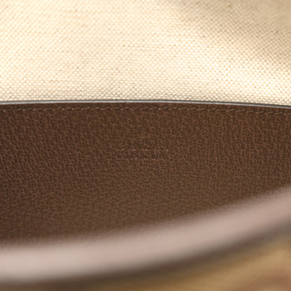 Gucci Monogram Jumbo GG Textured Dollar Calfskin Pouch Camel Ebony New Acero 5 of 6