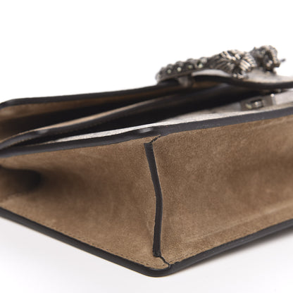 Gucci GG Supreme Monogram Suede Crystal Small Dionysus Shoulder Bag Beige Ebony Taupe 9 of 10