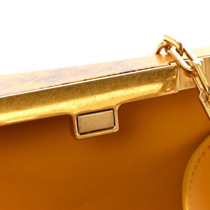 Bottega Veneta Spazzolato Calfskin Chain Clutch Gold Marble 12 of 12