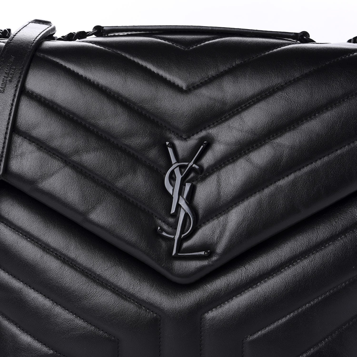 Saint Laurent Calfskin Y Quilted Monogram Medium Loulou Chain Satchel Black 11 of 11