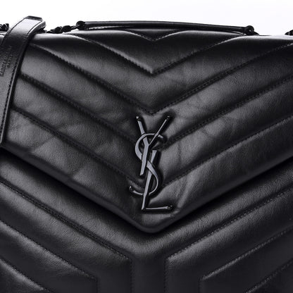 Saint Laurent Calfskin Y Quilted Monogram Medium Loulou Chain Satchel Black 11 of 11
