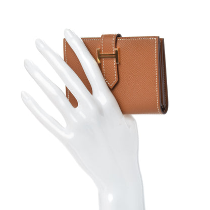 Hermes Epsom Bearn Card Holder Wallet Gold 2 of 8