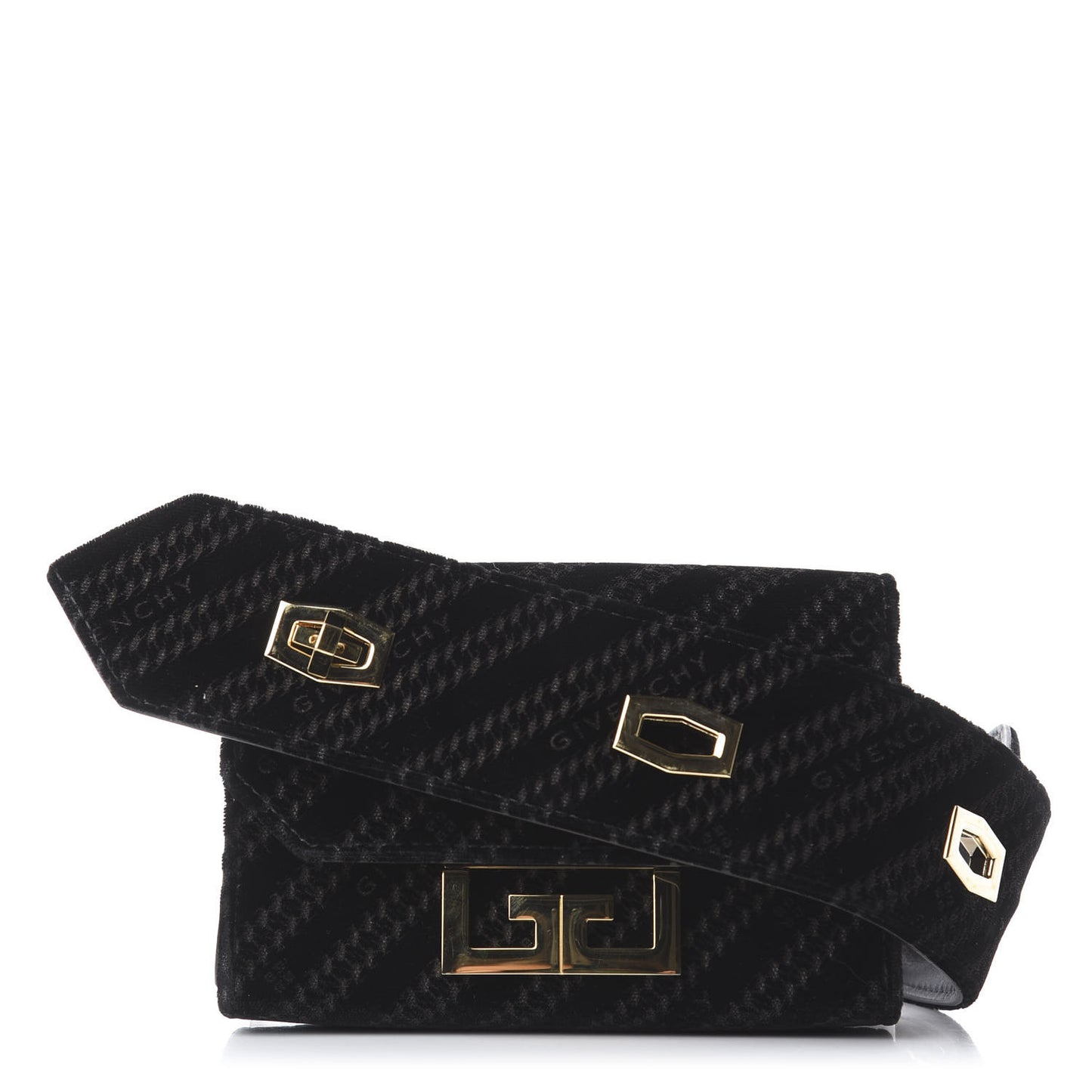 Velvet Logo Nano Eden Shoulder Bag Black
