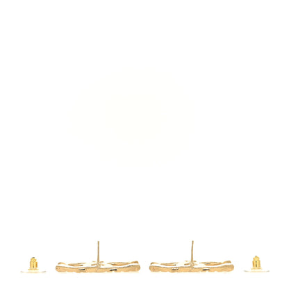 Chanel Metal Textured CC Earrings Gold 3 of 4