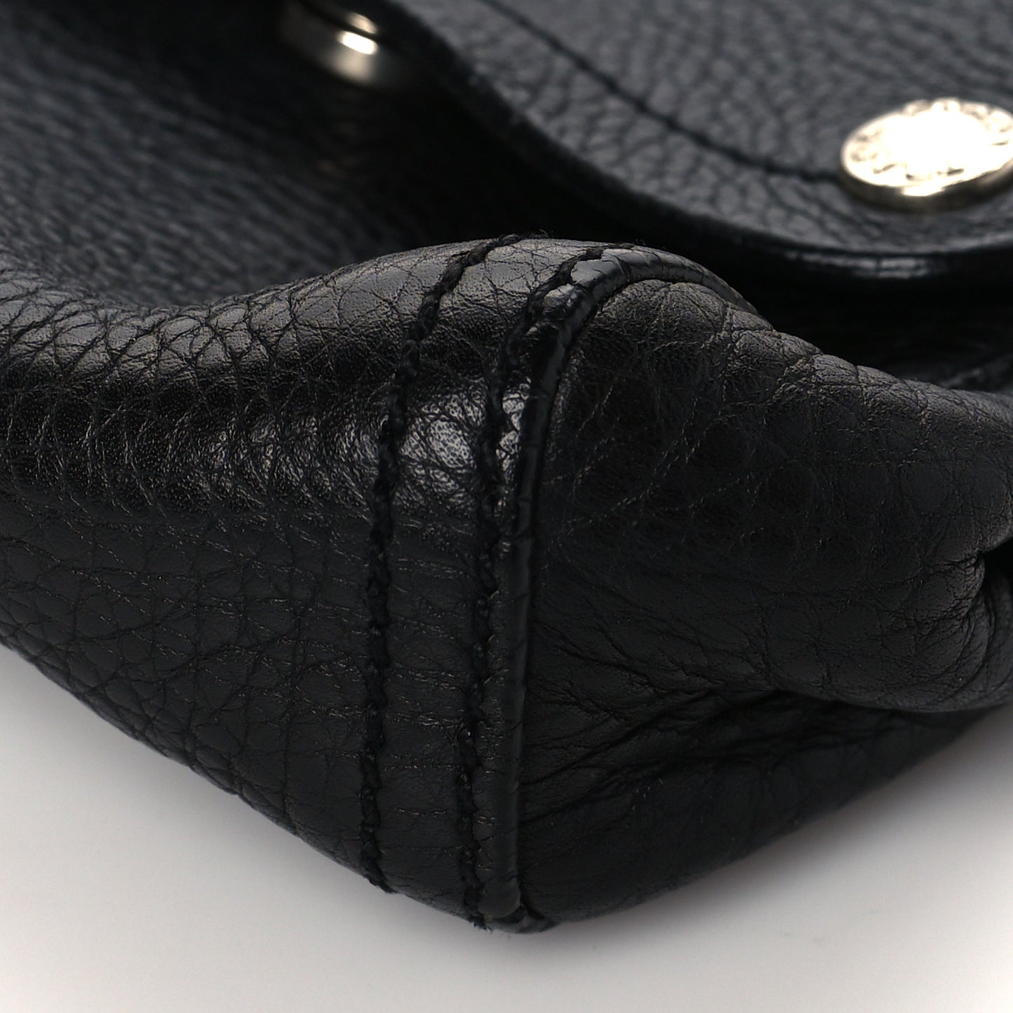 Calfksin Loop Top Handle Bag Black