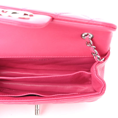 Chanel Lambskin Quilted Extra Mini Flap Dark Pink 5 of 10