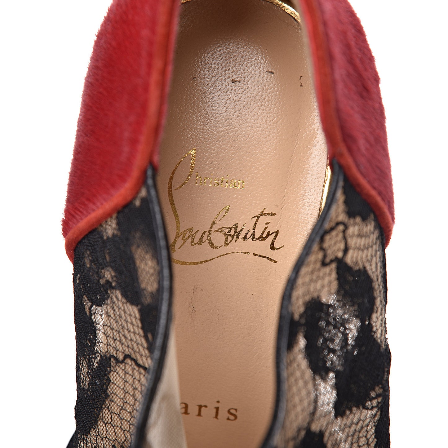 Lace Calf Hair Leopard Printed Aeronotoc 160 Ankles Booties 38.5