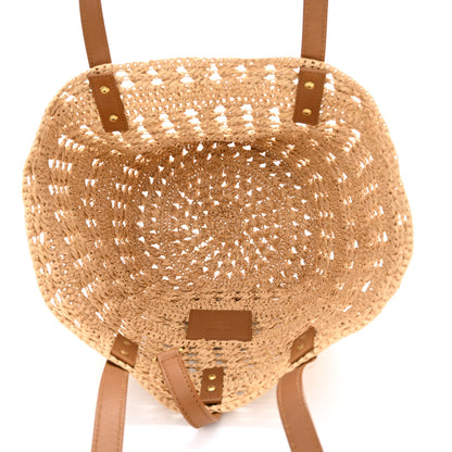 Saint Laurent Raffia Calfskin Small Panier Tote Naturel 5 of 10
