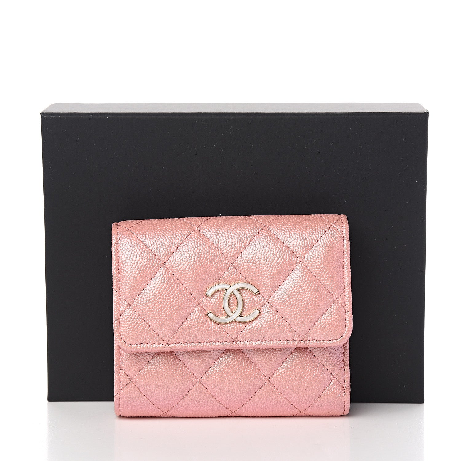 Chanel Iridescent Caviar Quilted Small Flap Wallet Rose Pink 8 of 8