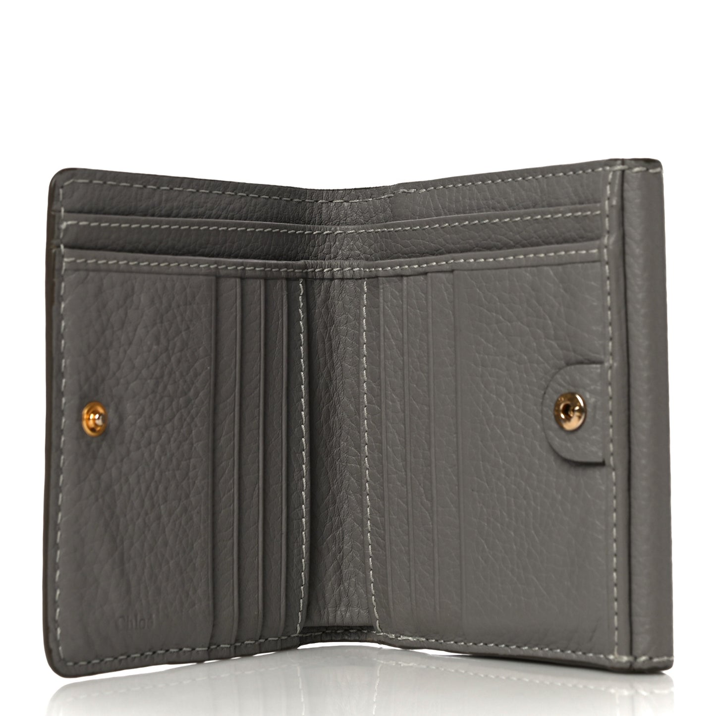 Grained Calfskin Marcie Square Wallet Cashmere Grey