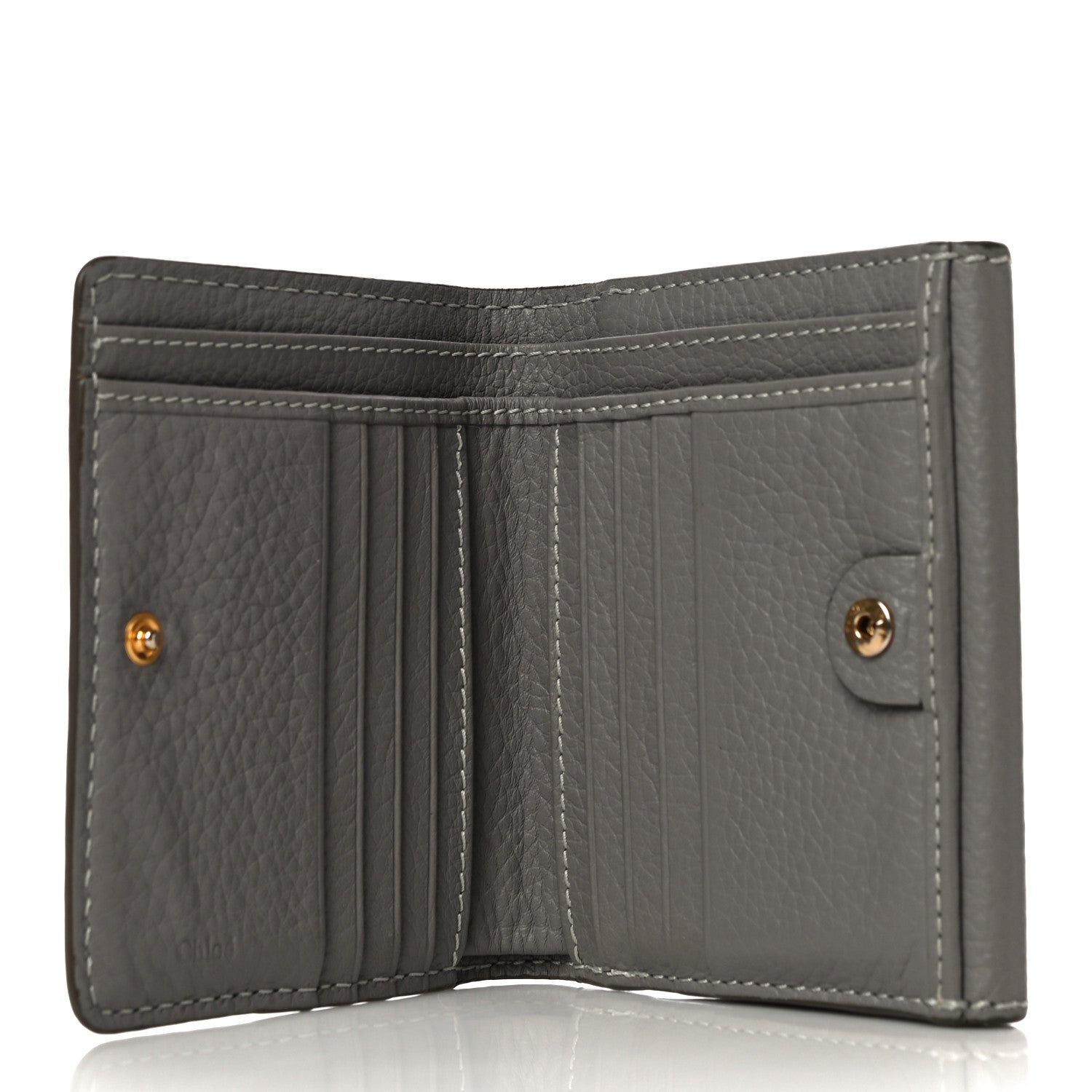 Chloe Grained Calfskin Marcie Square Wallet Cashmere Grey 5 of 15