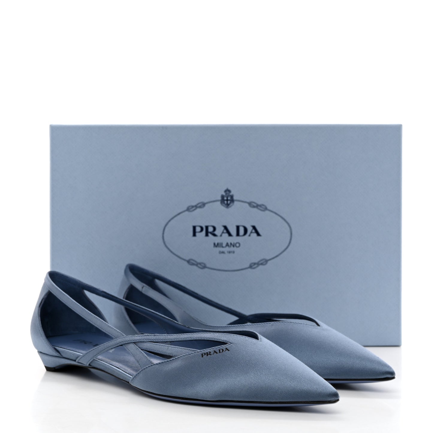 Satin Cut-Out Ballerina Flats 40 Pervinca