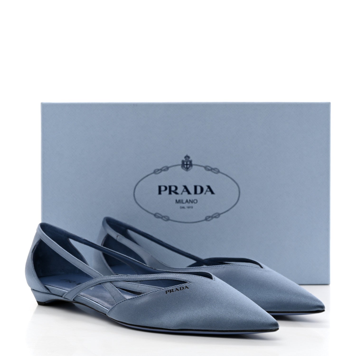 Prada Satin Cut-Out Ballerina Flats 40 Pervinca 8 of 8