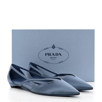 Prada Satin Cut-Out Ballerina Flats 40 Pervinca 8 of 8