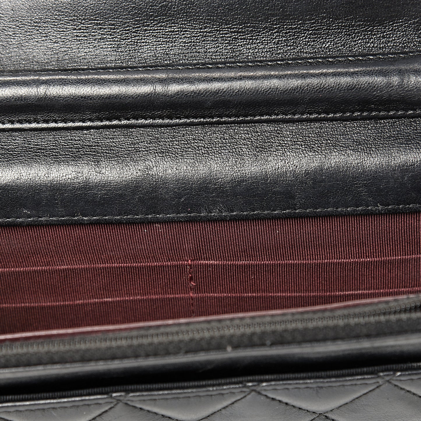 Lambskin Quilted Wallet On Chain WOC Black
