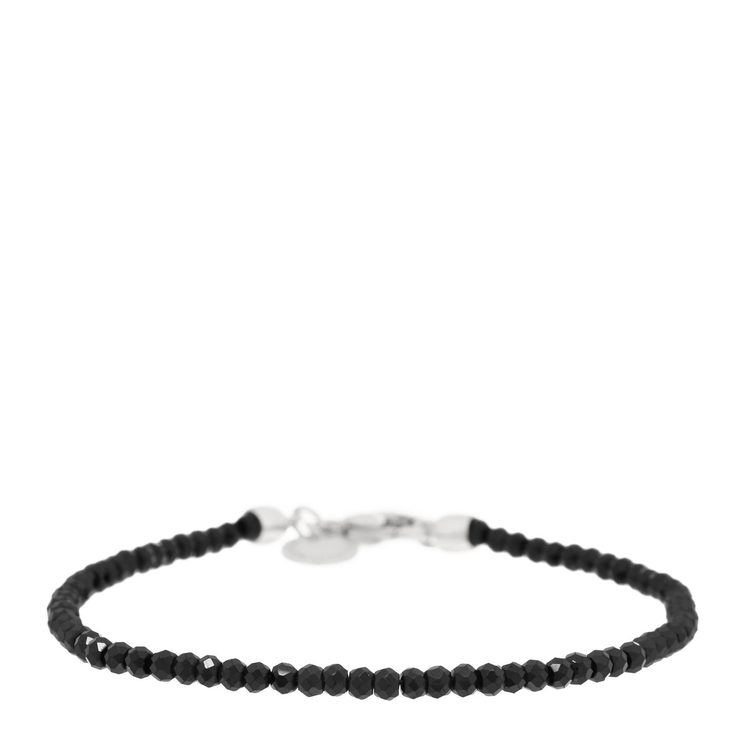 Sterling Silver Black Spinel Ziegfeld Bead Bracelet