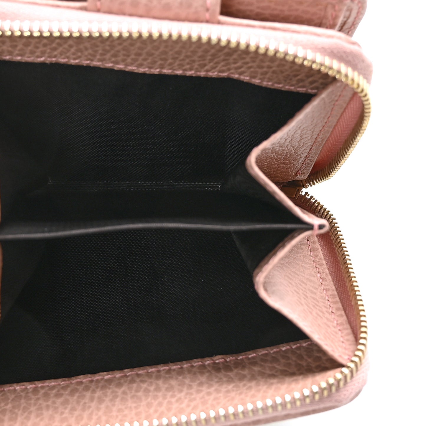 Monogram Dollar Calfskin Zip Around French Flap Wallet Beige Ebony Soft Pink