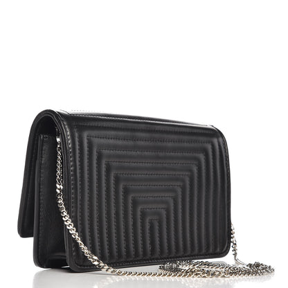 Fendi Shiny Nappa Trapuntata Dotcom Tube Wallet On Chain Black 3 of 6