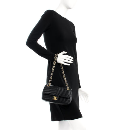 Chanel Wrinkled Lambskin Chevron Quilted Small Flap Black 2 of 8