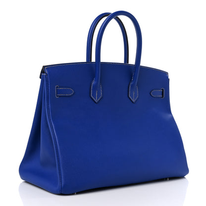 Hermes Epsom Candy Birkin 35 Bleu Electrique Mykonos 3 of 10