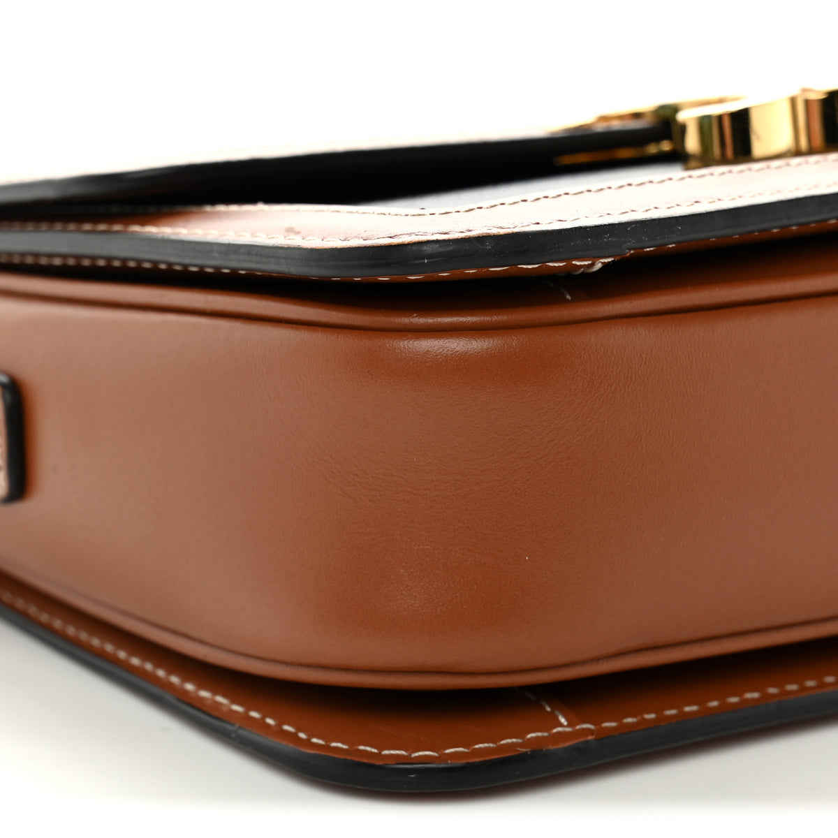 Calfskin Triomphe Canvas Teen Triomphe Bag Tan