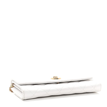 Versace Lambskin Quilted Medusa Wallet On Chain Crossbody White 4 of 8