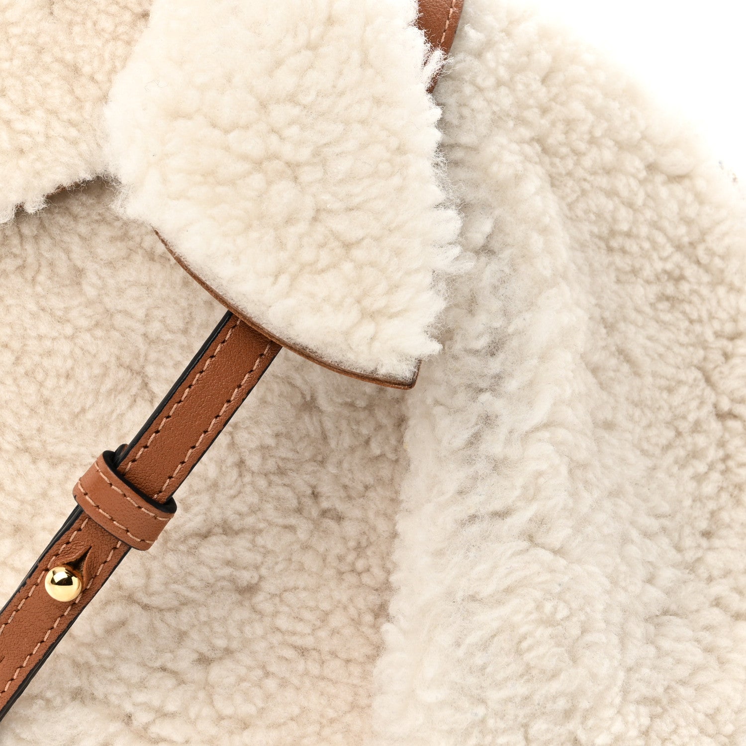 Loewe Shearling Mini Bunny Crossbody Bag Natural 7 of 9