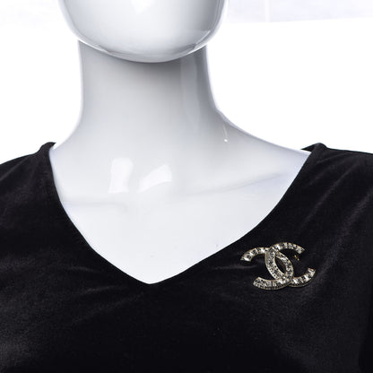 Chanel Baguette Crystal CC Brooch Gold Black 2 of 5