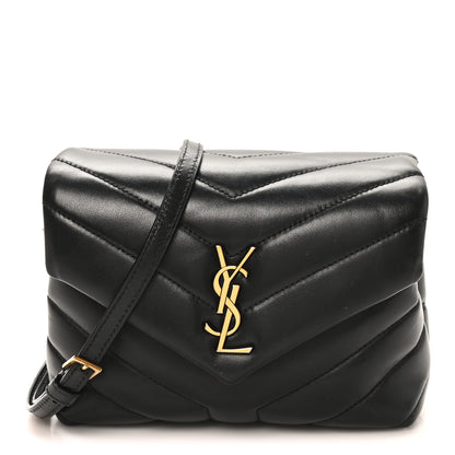 Saint Laurent Calfskin Y Quilted Monogram Toy Loulou Crossbody Bag Black 1 of 10