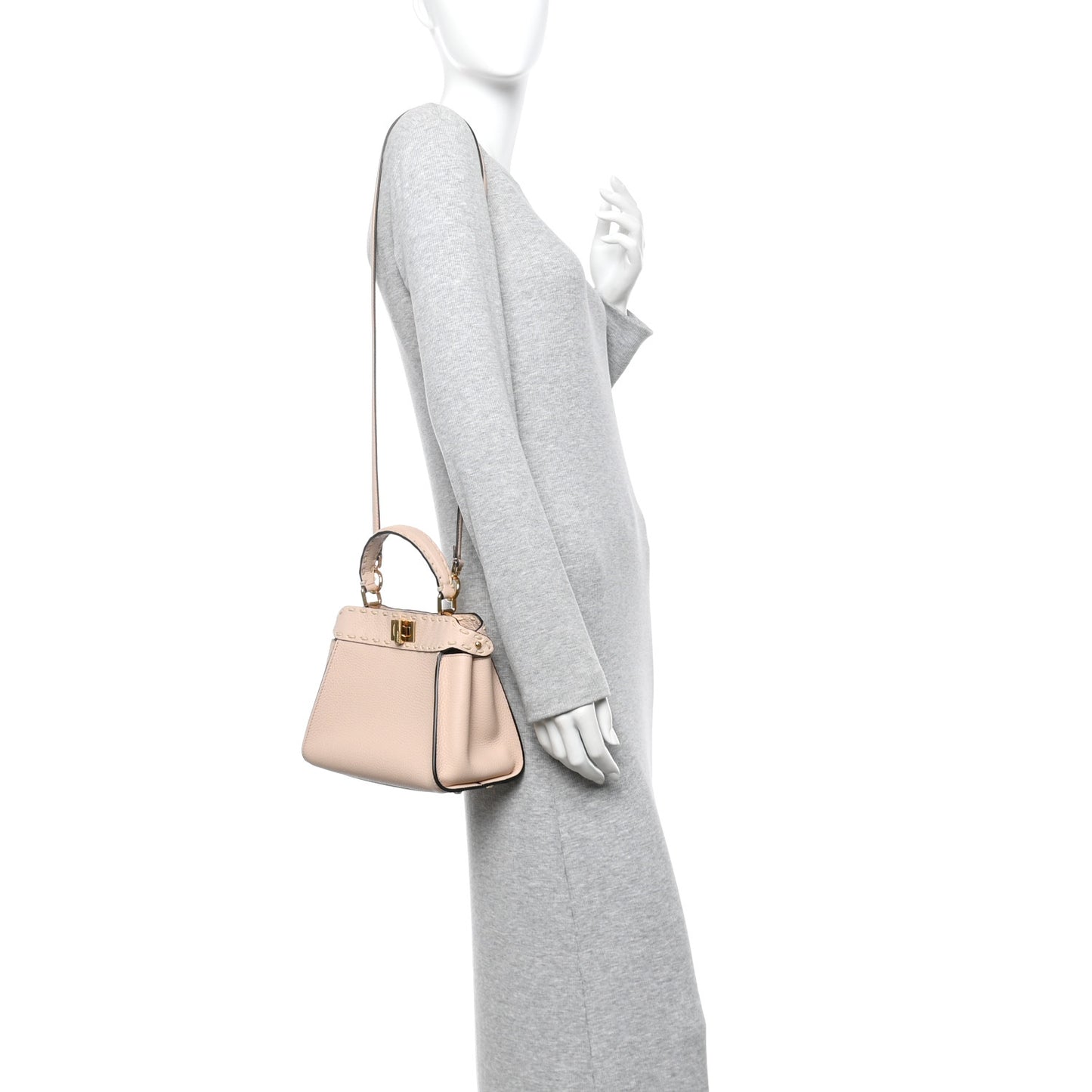 Cuoio Romano Selleria Mini Peekaboo Iconic Satchel Rosa Plaster