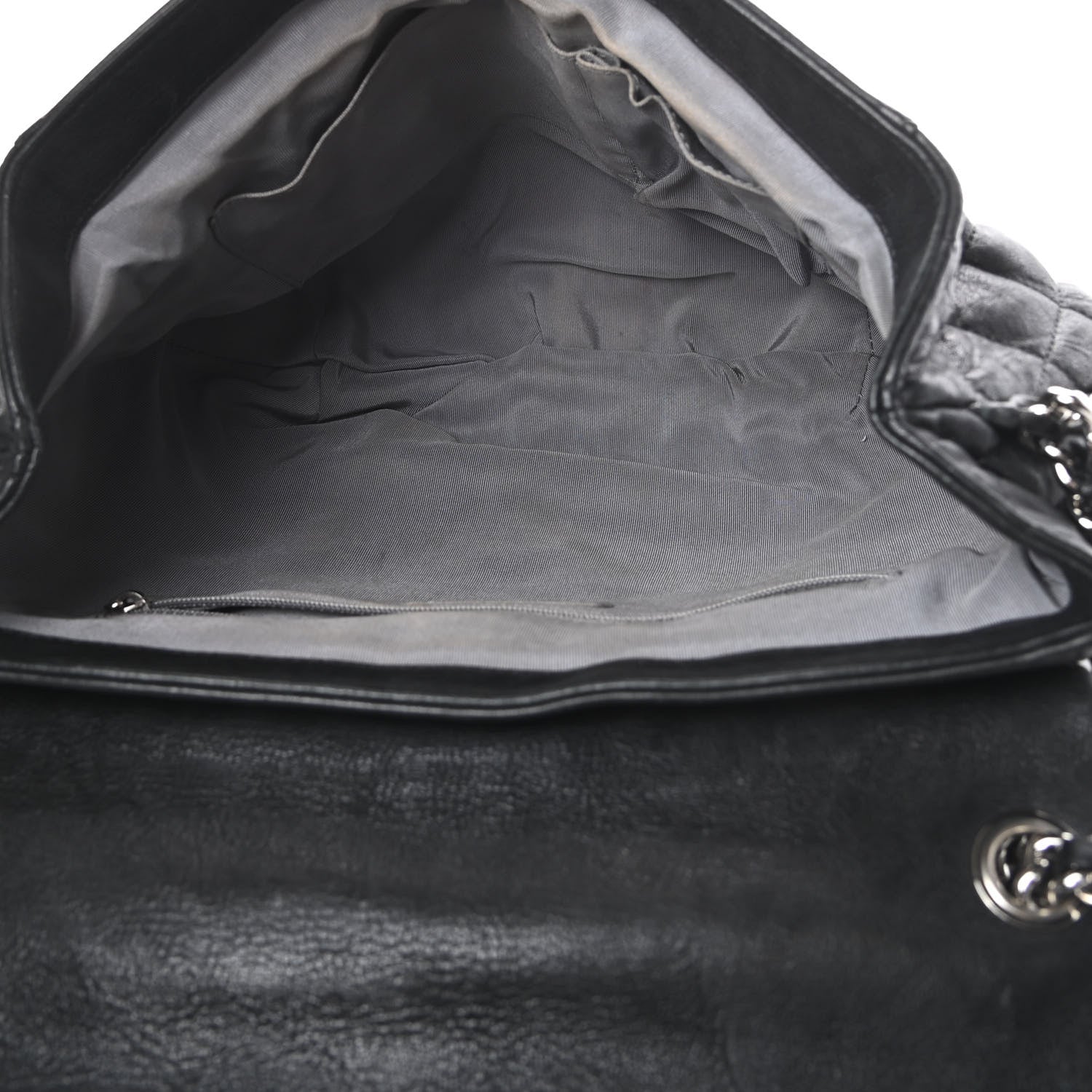 Chanel Washed Lambskin Quilted Large Chain Around Flap Black 5 of 12