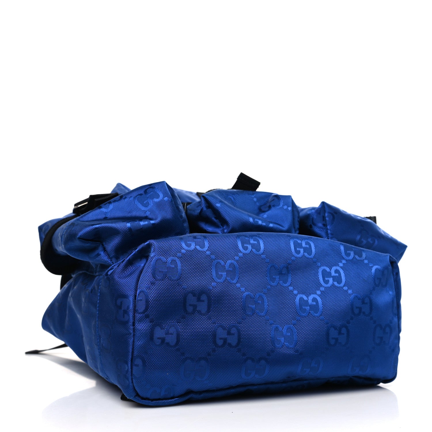 Gucci Econyl Nylon Monogram Off The Grid Utility Pocket Backpack Guilted Blue Black 4 of 9