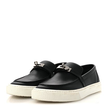 Hermes Calfskin Game Slip On Sneakers 37 Black 4 of 11