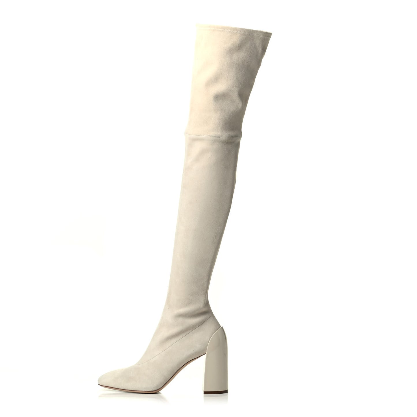 Suede Goatskin Over The Knee Boots 39.5 Craie
