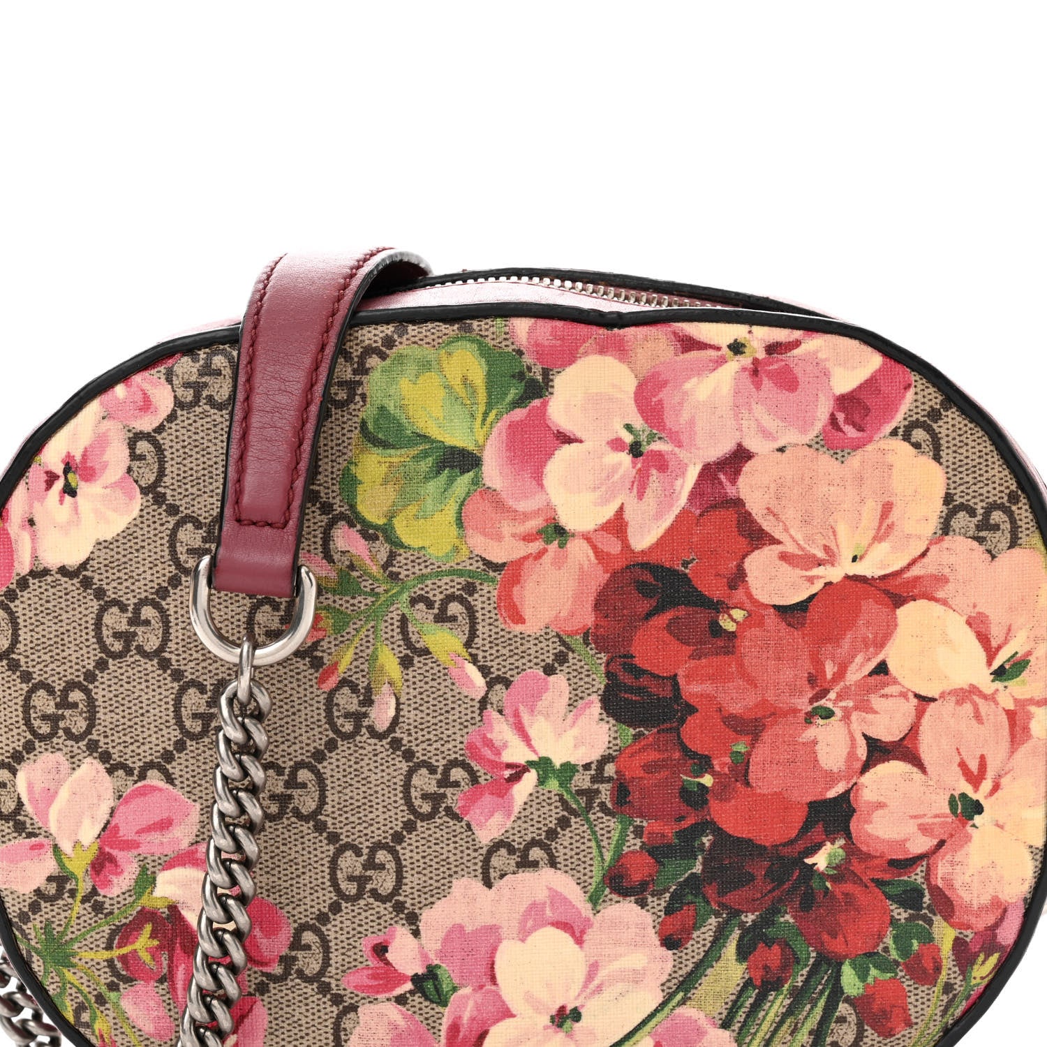 Gucci GG Supreme Monogram Blooms Mini Chain Shoulder Bag Beige Multicolor Dry Rose 10 of 13