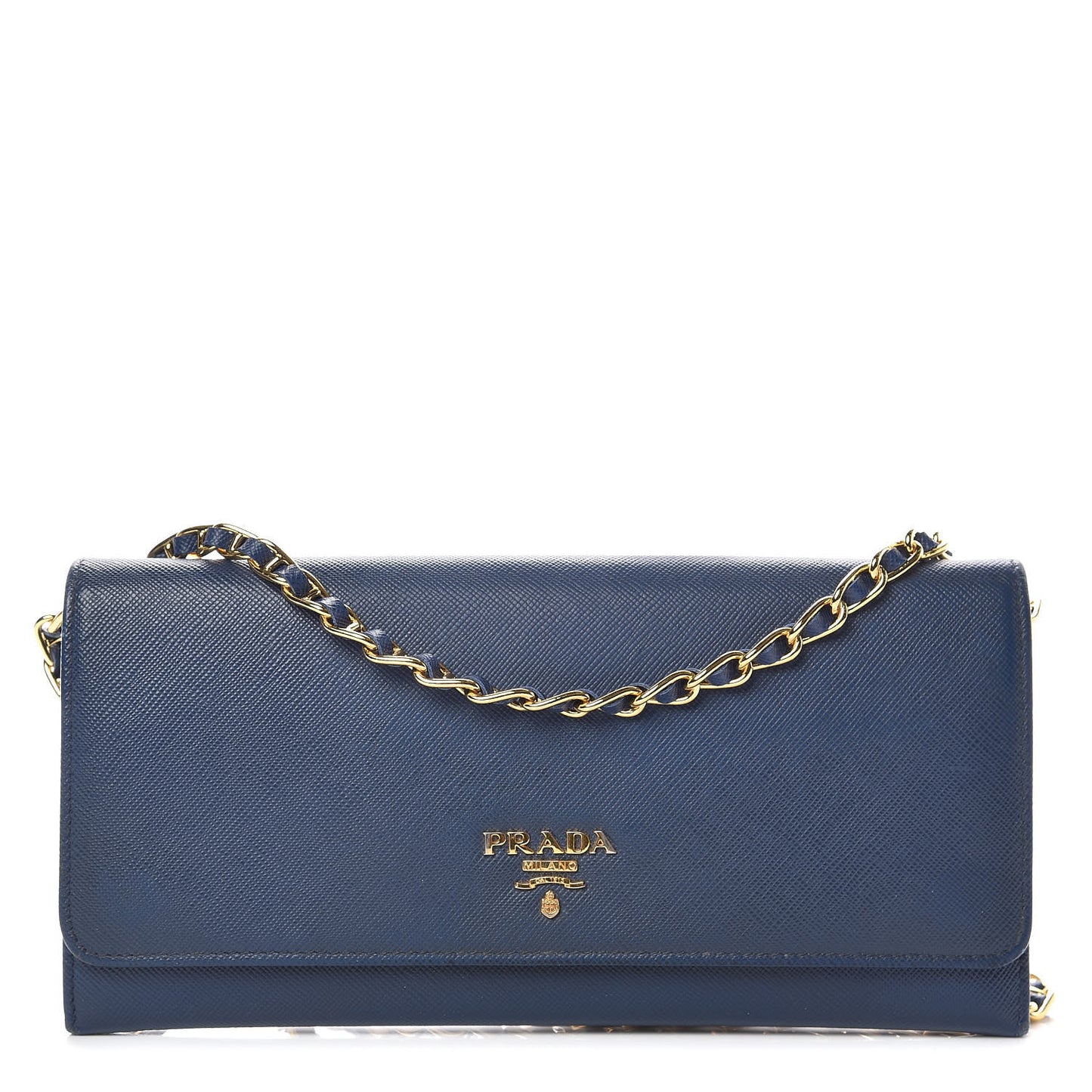 Saffiano Metal Oro Chain Wallet Bleuette