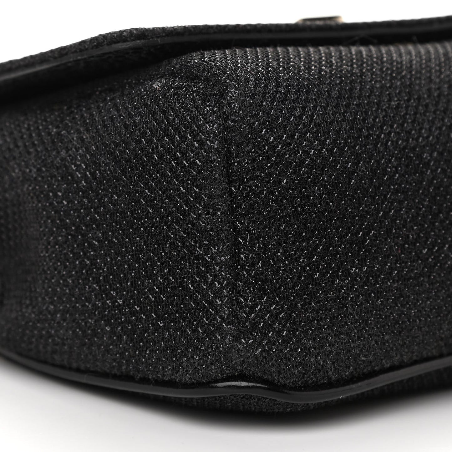 Lame Glitter Mini Ruby Chain Crossbody Black