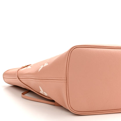 Louis Vuitton Empreinte Monogram Giant Neverfull MM Trianon Pink Cream 8 of 9