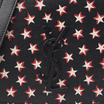 Saint Laurent Smooth Calfskin Star Print Small Spontini Saddle Bag Black Ivory Red 10 of 10