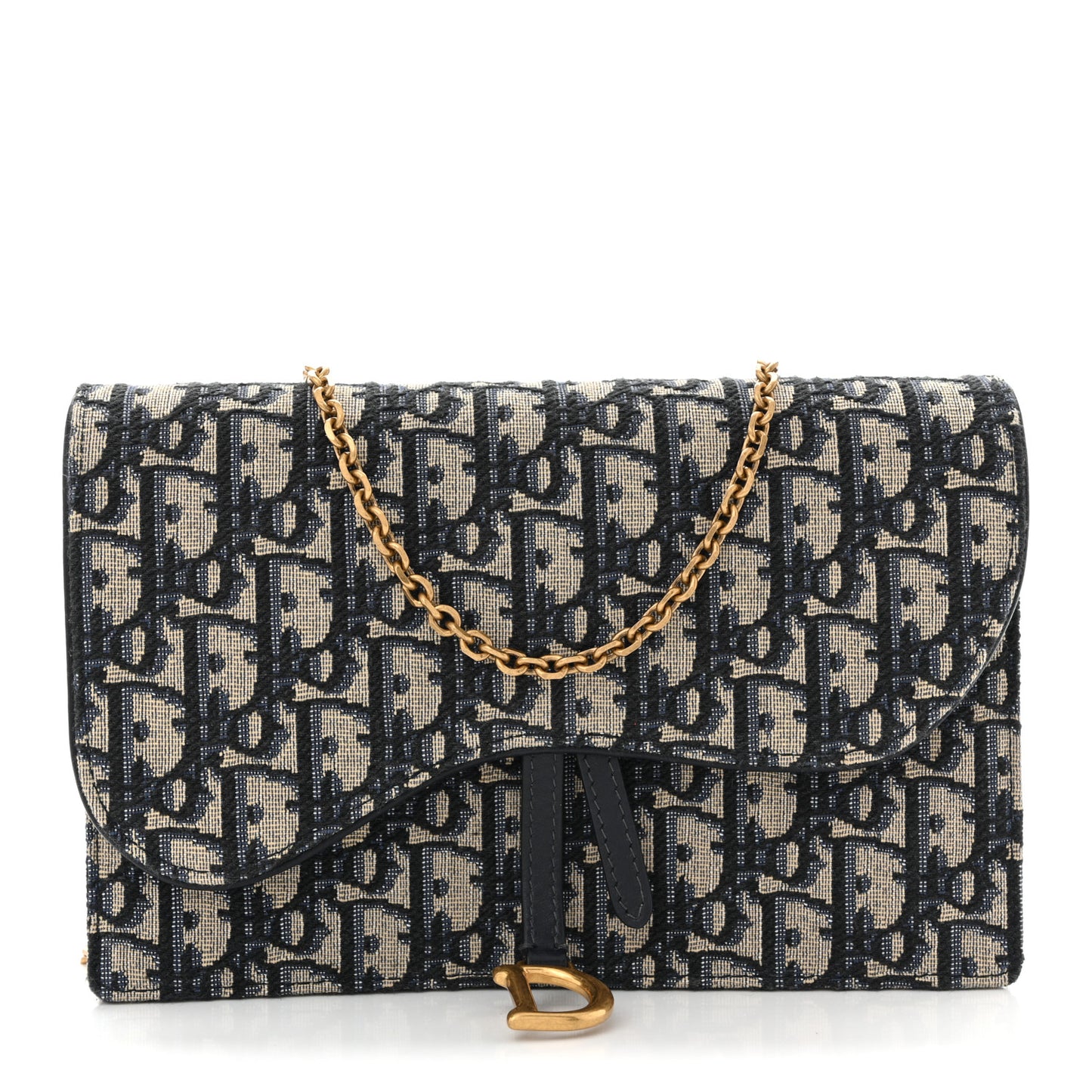 Oblique Saddle Chain Pouch Blue