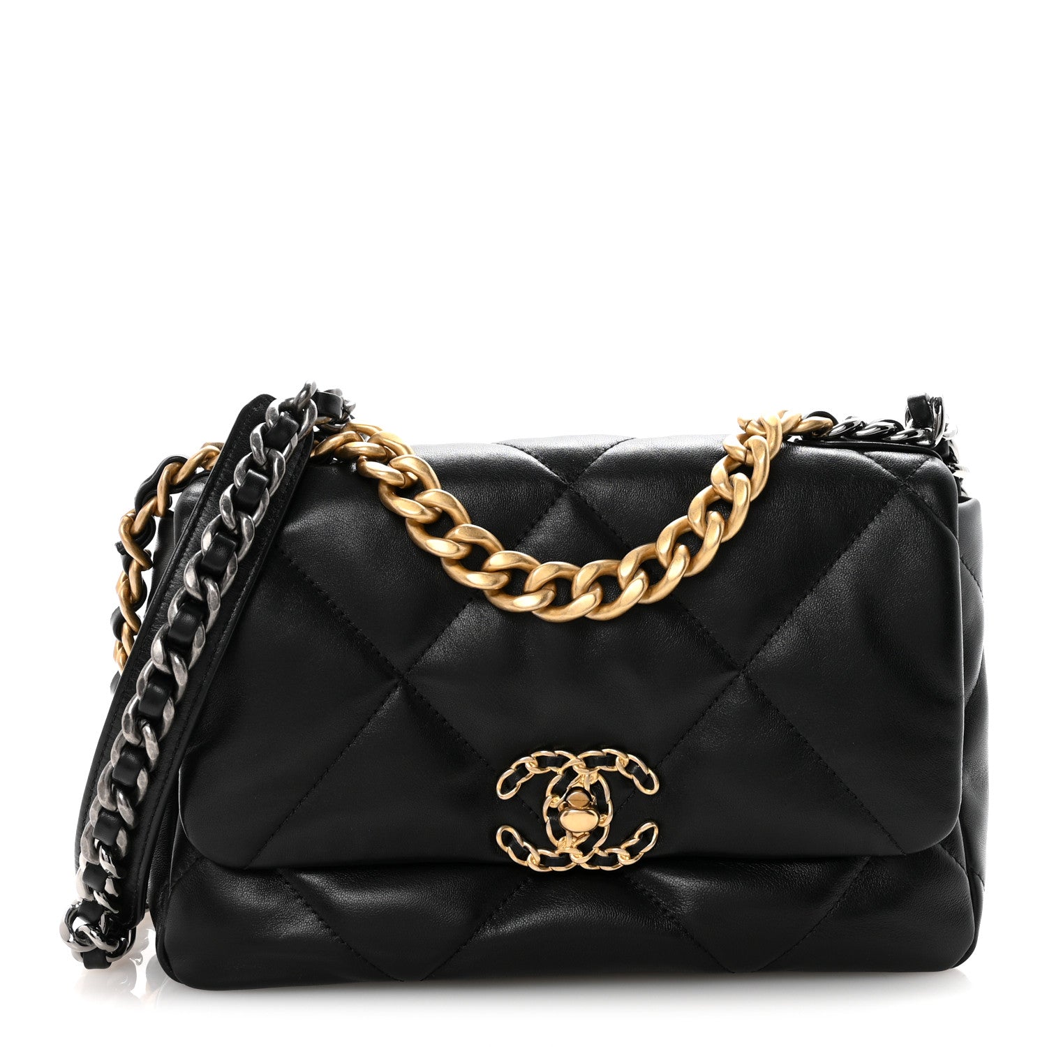 Chanel Lambskin Quilted Medium Chanel 19 Flap Black 1 of 11