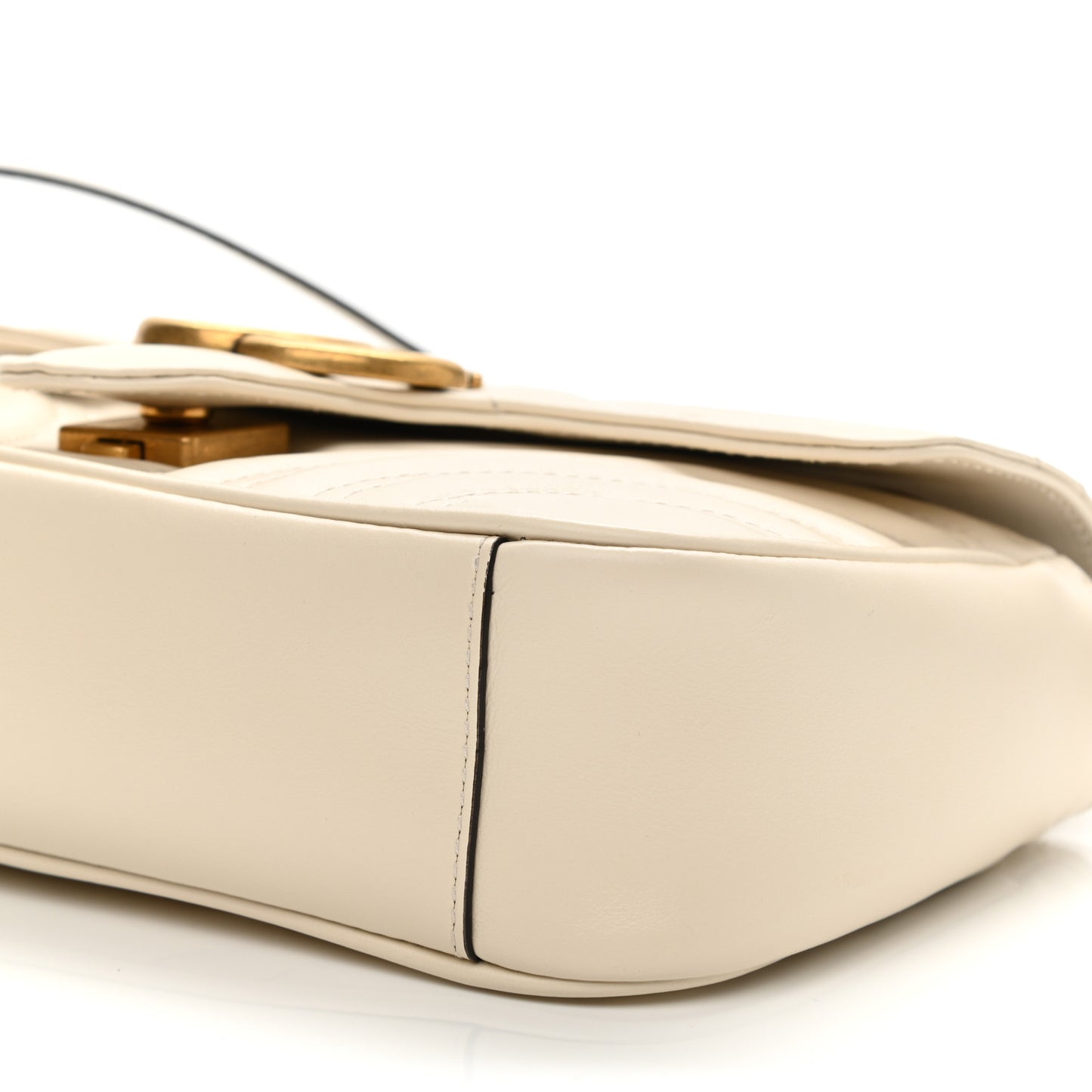 Calfskin Matelasse Mini GG Marmont Shoulder Bag White