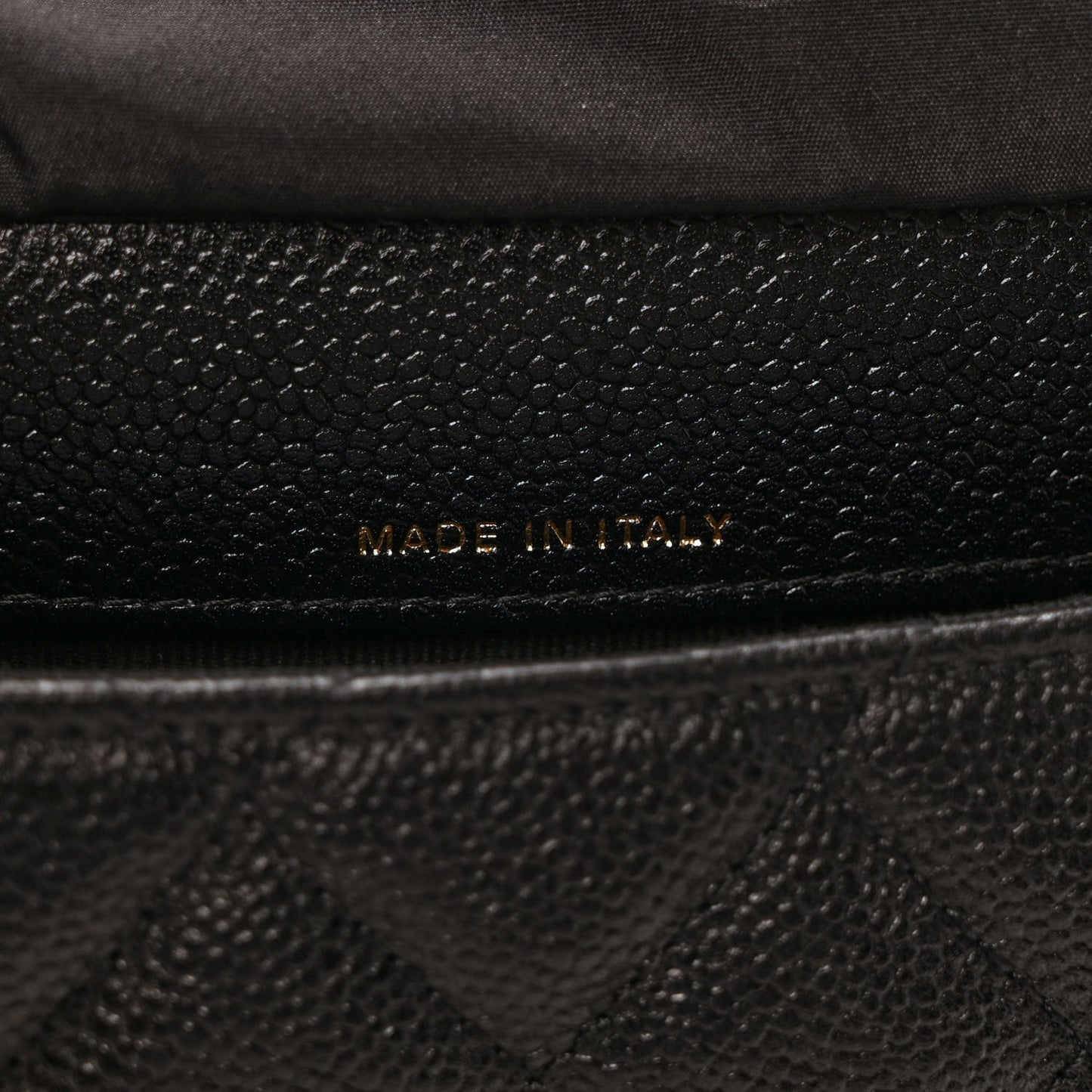 Caviar Fabric Quilted Foldable Tote With Chain Black Multicolor