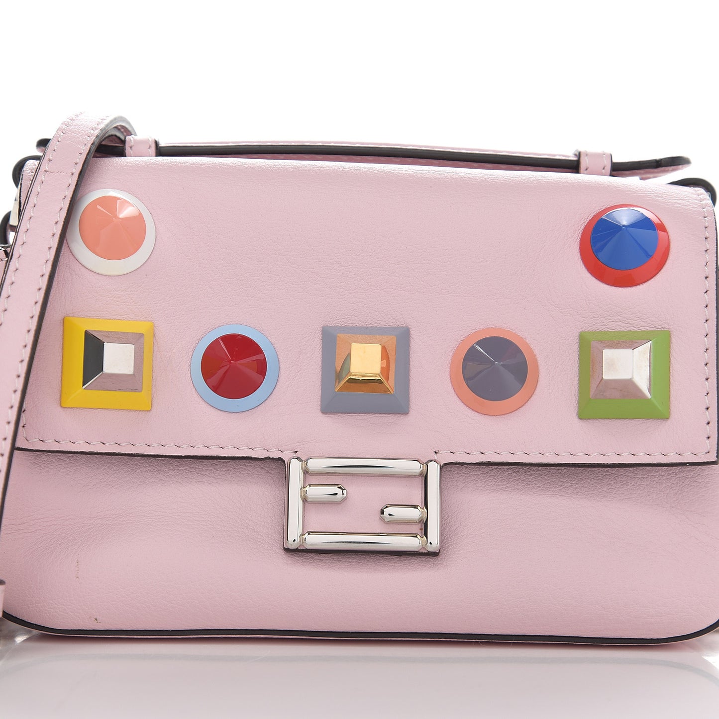 Vitello Dolce Studded Micro Double Baguette Peonia Multicolor