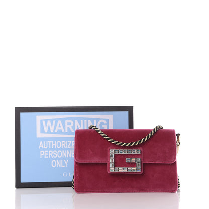 Gucci Velvet Crystal Square G Shoulder Bag Light Raspberry Rose 10 of 10