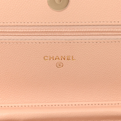 Chanel Caviar Quilted Wallet on Chain WOC Light Pink 6 of 11